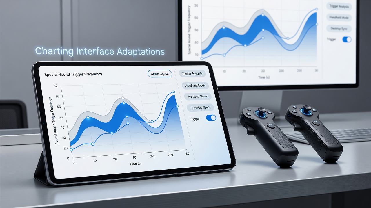 Comparison of reel library interfaces on mobile devices showing trigger frequency charts