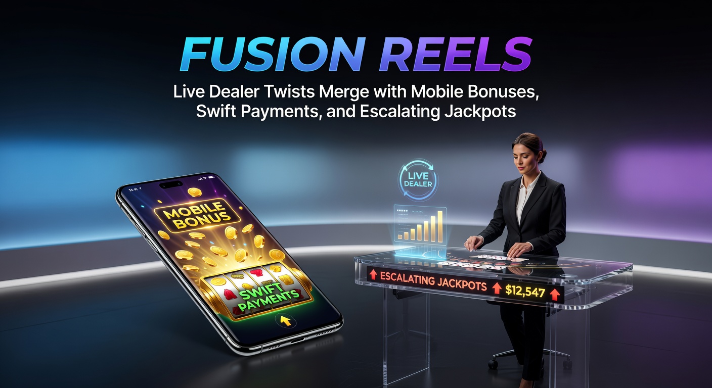 Close-up of a mobile phone displaying a fusion reel game with a live dealer bonus wheel spinning, jackpot ticker rising, and instant payout notification popping up