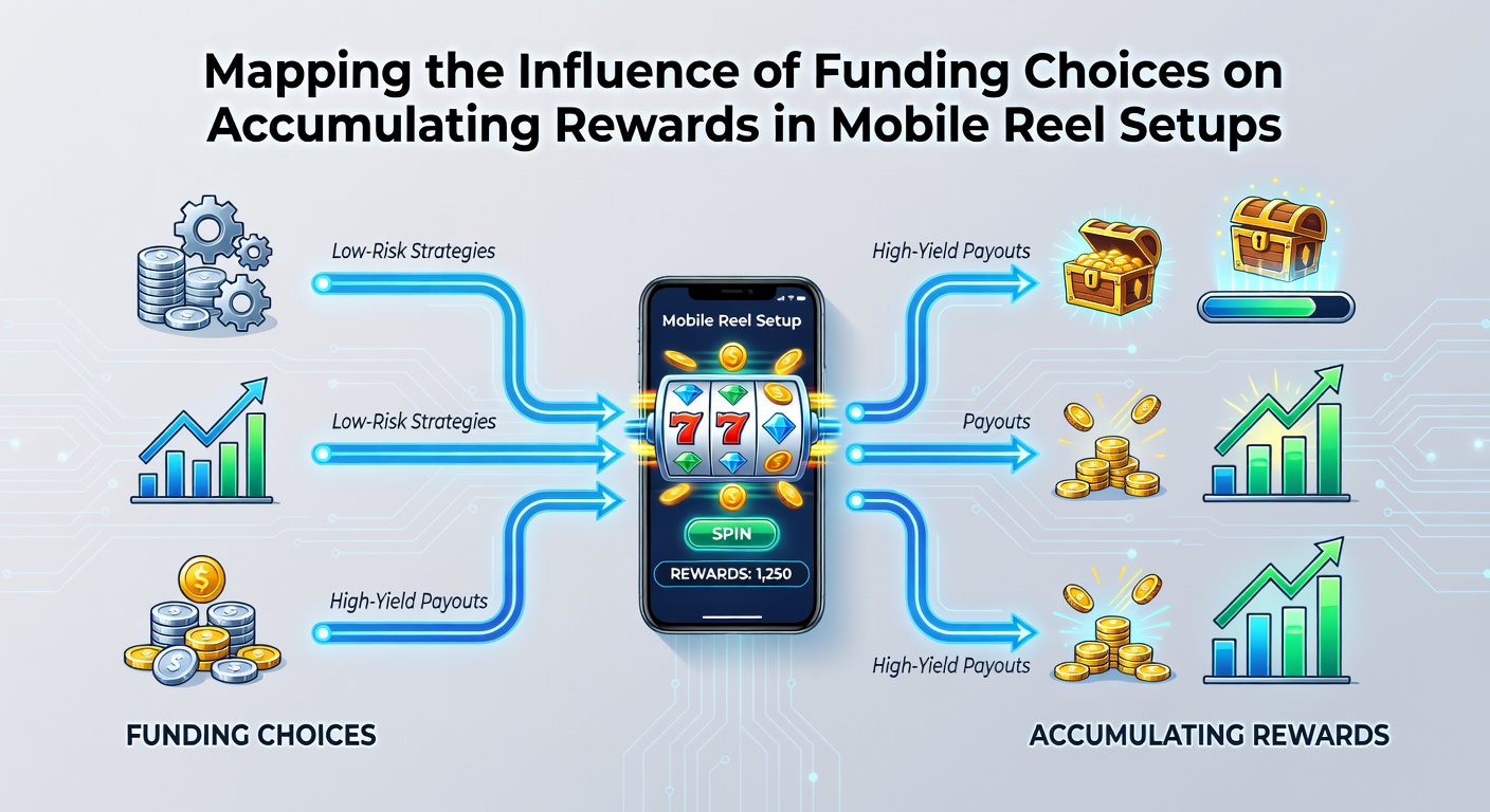 Mobile device displaying slot interface with funding and reward indicators