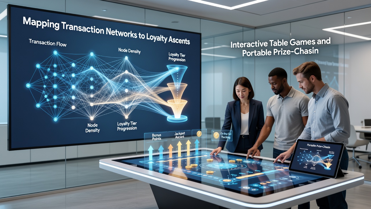 Mobile interface screenshot displaying loyalty ascent metrics linked to table game transaction history and prize opportunities
