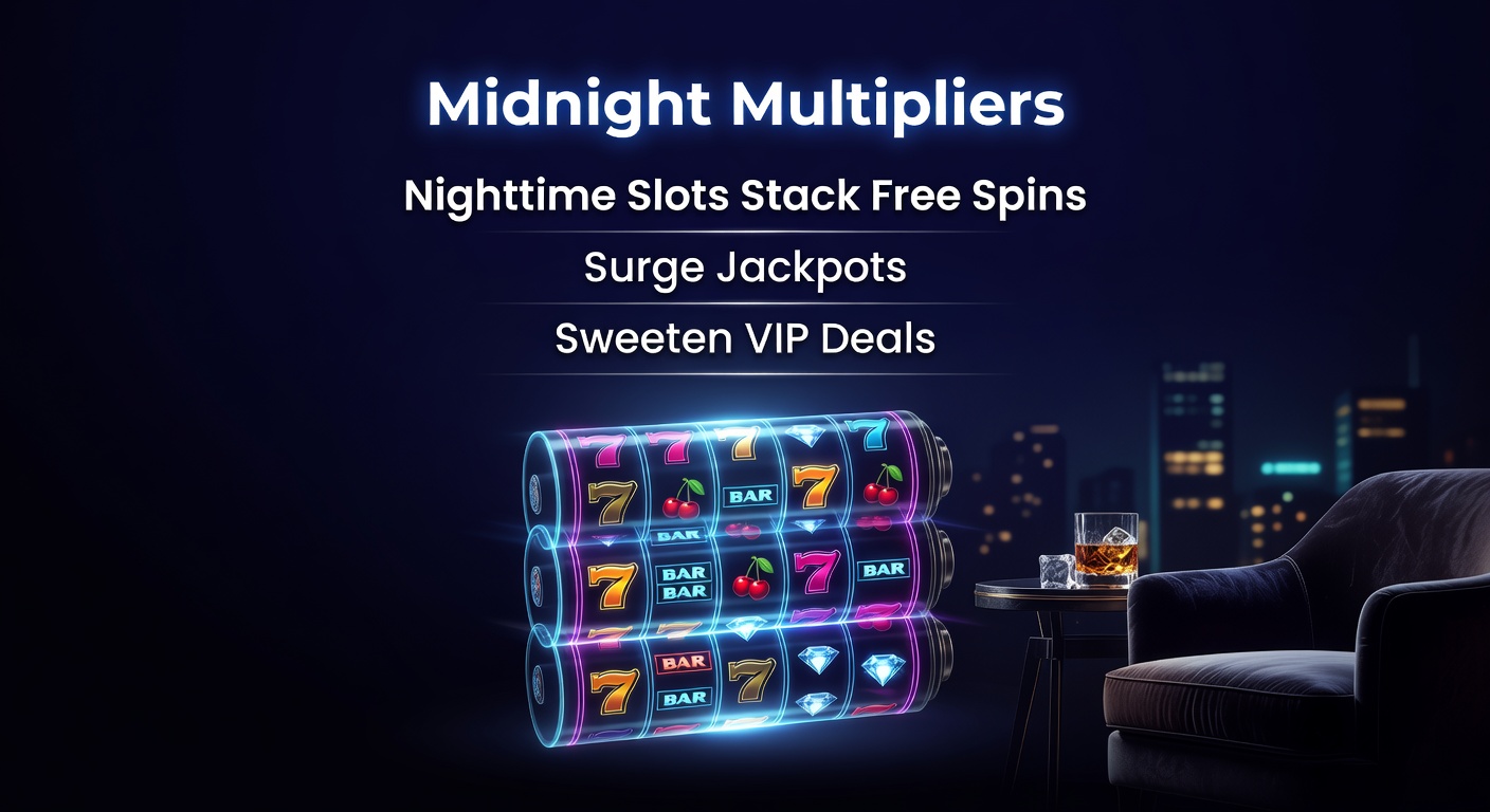 Dynamic graphic of a jackpot meter exploding with multipliers, free spin icons cascading, and VIP badges glowing in a dark casino interface