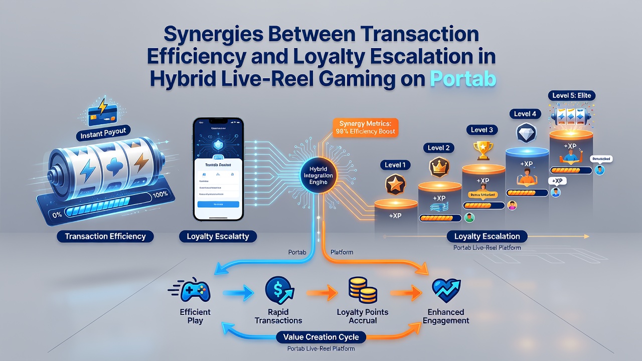 Infographic showing transaction flow and loyalty tier progression in mobile hybrid gaming